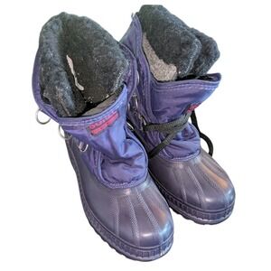 Vintage Kaufman Sorel ELK Boots‎ Made in Canada Purple Grey Youth 4